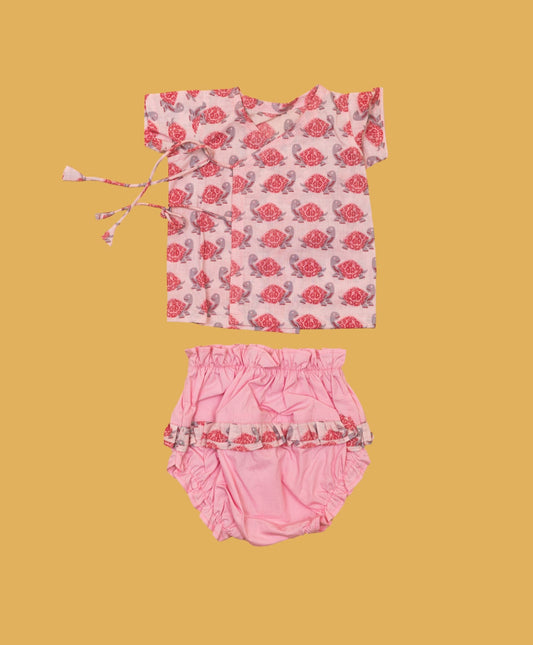 baby girl pink tortoise print jhabla