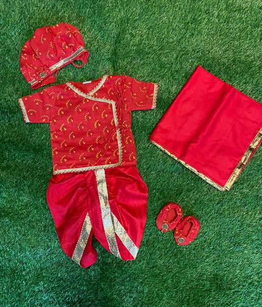 Little Red Dhoti Prince Set