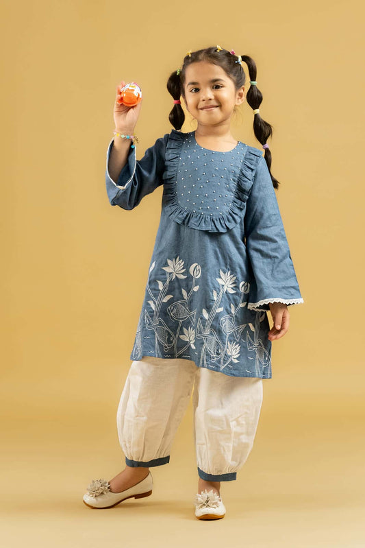 Blue Lotus Kurta Set