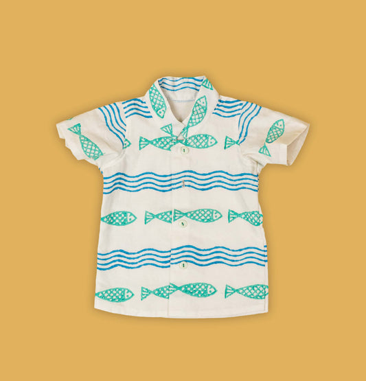 Baby Boy Blue Print Shirt