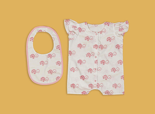 Pink Tortoise Romper Set